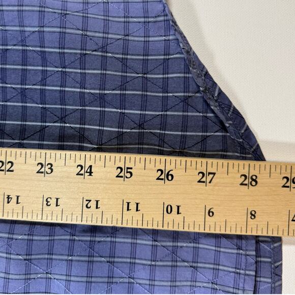 Tommy Bahama Men's M Silk Blend Shirt Purple Blue Ombre Check Long Sleeve - Picture 7 of 7